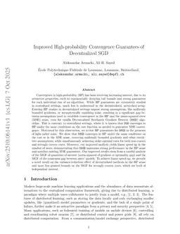 Improved High-probability Convergence Guarantees of Decentralized SGD