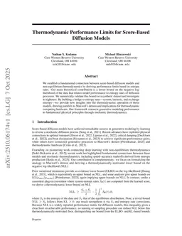 Thermodynamic Performance Limits for Score-Based Diffusion Models