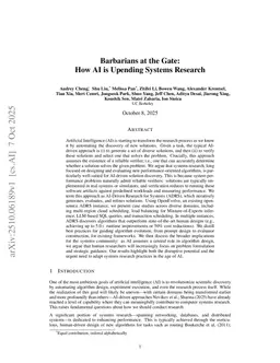 Barbarians at the Gate: How AI is Upending Systems Research