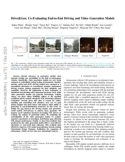 Drive&Gen: Co-Evaluating End-to-End Driving and Video Generation Models