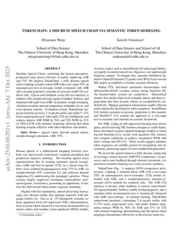 TokenChain: A Discrete Speech Chain via Semantic Token Modeling