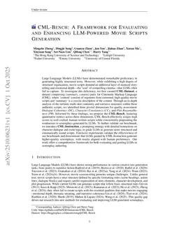 CML-Bench: A Framework for Evaluating and Enhancing LLM-Powered Movie Scripts Generation