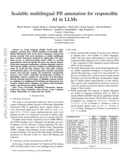 Scalable multilingual PII annotation for responsible AI in LLMs