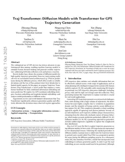 Traj-Transformer: Diffusion Models with Transformer for GPS Trajectory Generation