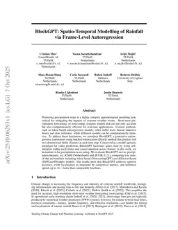BlockGPT: Spatio-Temporal Modelling of Rainfall via Frame-Level Autoregression