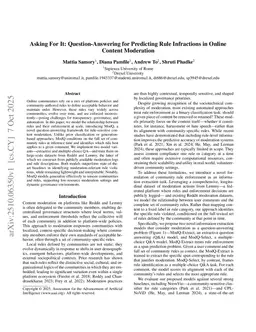 Asking For It: Question-Answering for Predicting Rule Infractions in Online Content Moderation