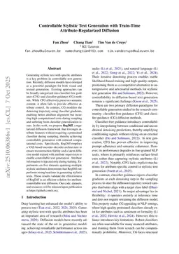 Controllable Stylistic Text Generation with Train-Time Attribute-Regularized Diffusion