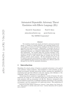 Automated Repeatable Adversary Threat Emulation with Effects Language (EL)