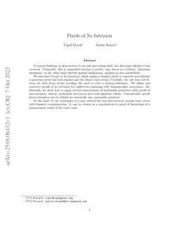 Proofs of No Intrusion