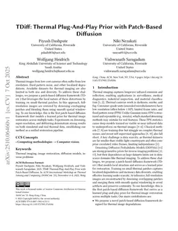 TDiff: Thermal Plug-And-Play Prior with Patch-Based Diffusion