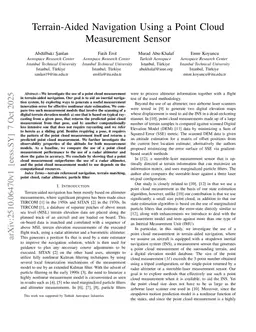 Terrain-Aided Navigation Using a Point Cloud Measurement Sensor