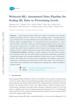 Webscale-RL: Automated Data Pipeline for Scaling RL Data to Pretraining Levels