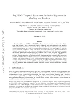 LogSTOP: Temporal Scores over Prediction Sequences for Matching and Retrieval