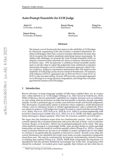 Auto-Prompt Ensemble for LLM Judge