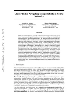 Cluster Paths: Navigating Interpretability in Neural Networks