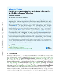 Ming-UniVision: Joint Image Understanding and Generation with a Unified Continuous Tokenizer