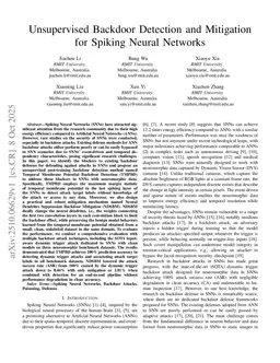 Unsupervised Backdoor Detection and Mitigation for Spiking Neural Networks