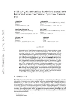 Implicit-Knowledge Visual Question Answering with Structured Reasoning Traces