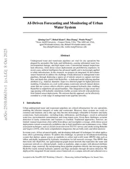 AI-Driven Forecasting and Monitoring of Urban Water System