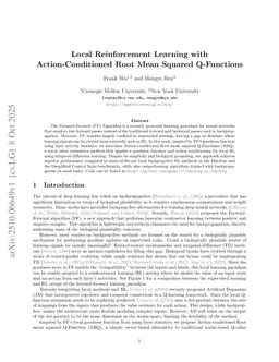 Local Reinforcement Learning with Action-Conditioned Root Mean Squared Q-Functions