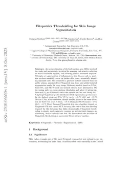 Fitzpatrick Thresholding for Skin Image Segmentation