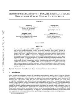 Rethinking Nonlinearity: Trainable Gaussian Mixture Modules for Modern Neural Architectures