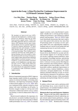 Agent-in-the-Loop: A Data Flywheel for Continuous Improvement in LLM-based Customer Support