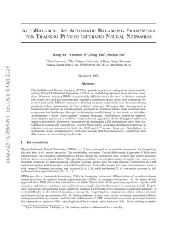 AutoBalance: An Automatic Balancing Framework for Training Physics-Informed Neural Networks