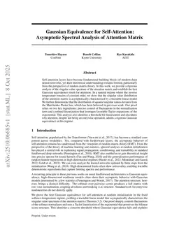 Gaussian Equivalence for Self-Attention: Asymptotic Spectral Analysis of Attention Matrix