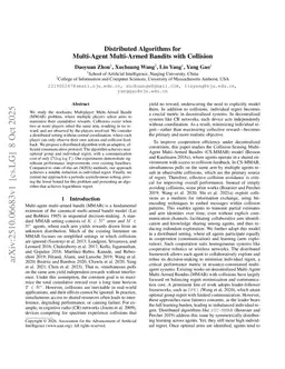 Distributed Algorithms for Multi-Agent Multi-Armed Bandits with Collision