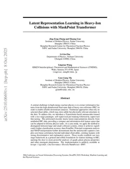 Latent Representation Learning in Heavy-Ion Collisions with MaskPoint Transformer