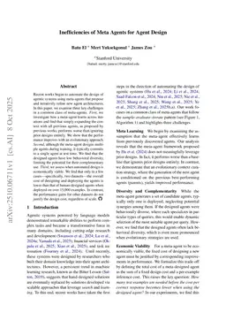 Inefficiencies of Meta Agents for Agent Design