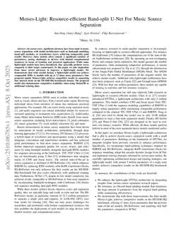 Moises-Light: Resource-efficient Band-split U-Net For Music Source Separation