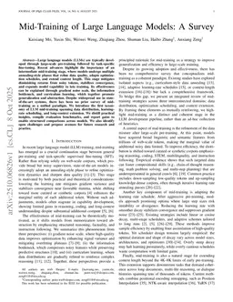 Mid-Training of Large Language Models: A Survey