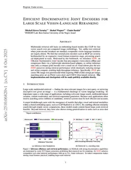Efficient Discriminative Joint Encoders for Large Scale Vision-Language Reranking