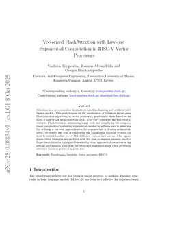 Vectorized FlashAttention with Low-cost Exponential Computation in RISC-V Vector Processors