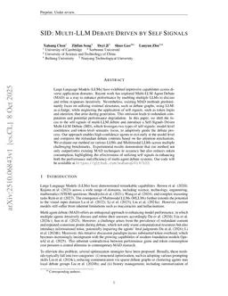 SID: Multi-LLM Debate Driven by Self Signals