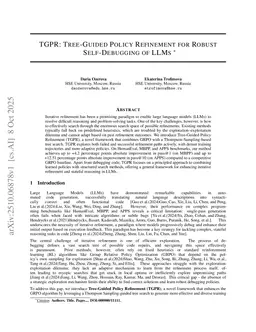 TGPR: Tree-Guided Policy Refinement for Robust Self-Debugging of LLMs