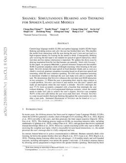 SHANKS: Simultaneous Hearing and Thinking for Spoken Language Models