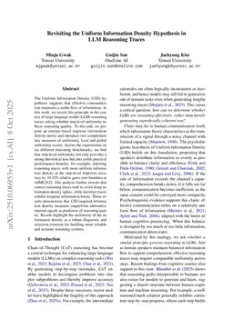 Revisiting the Uniform Information Density Hypothesis in LLM Reasoning Traces