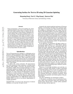 Generating Surface for Text-to-3D using 2D Gaussian Splatting