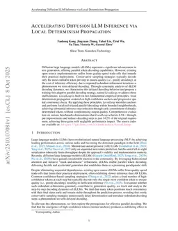 Accelerating Diffusion LLM Inference via Local Determinism Propagation
