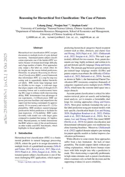 Reasoning for Hierarchical Text Classification: The Case of Patents