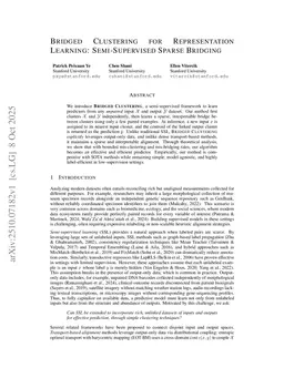 Bridged Clustering for Representation Learning: Semi-Supervised Sparse Bridging