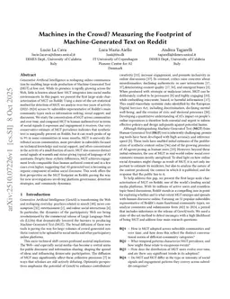Machines in the Crowd? Measuring the Footprint of Machine-Generated Text on Reddit