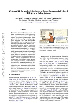 Customer-R1: Personalized Simulation of Human Behaviors via RL-based LLM Agent in Online Shopping