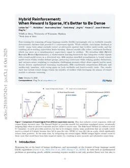Hybrid Reinforcement: When Reward Is Sparse, It's Better to Be Dense