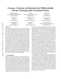 Cocoon: A System Architecture for Differentially Private Training with Correlated Noises
