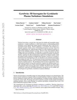 GyroSwin: 5D Surrogates for Gyrokinetic Plasma Turbulence Simulations
