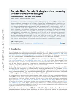 Encode, Think, Decode: Scaling test-time reasoning with recursive latent thoughts